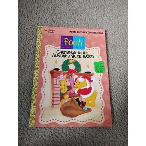 Vintage Pooh Golden Books Coloring Book Christmas Edition Like New